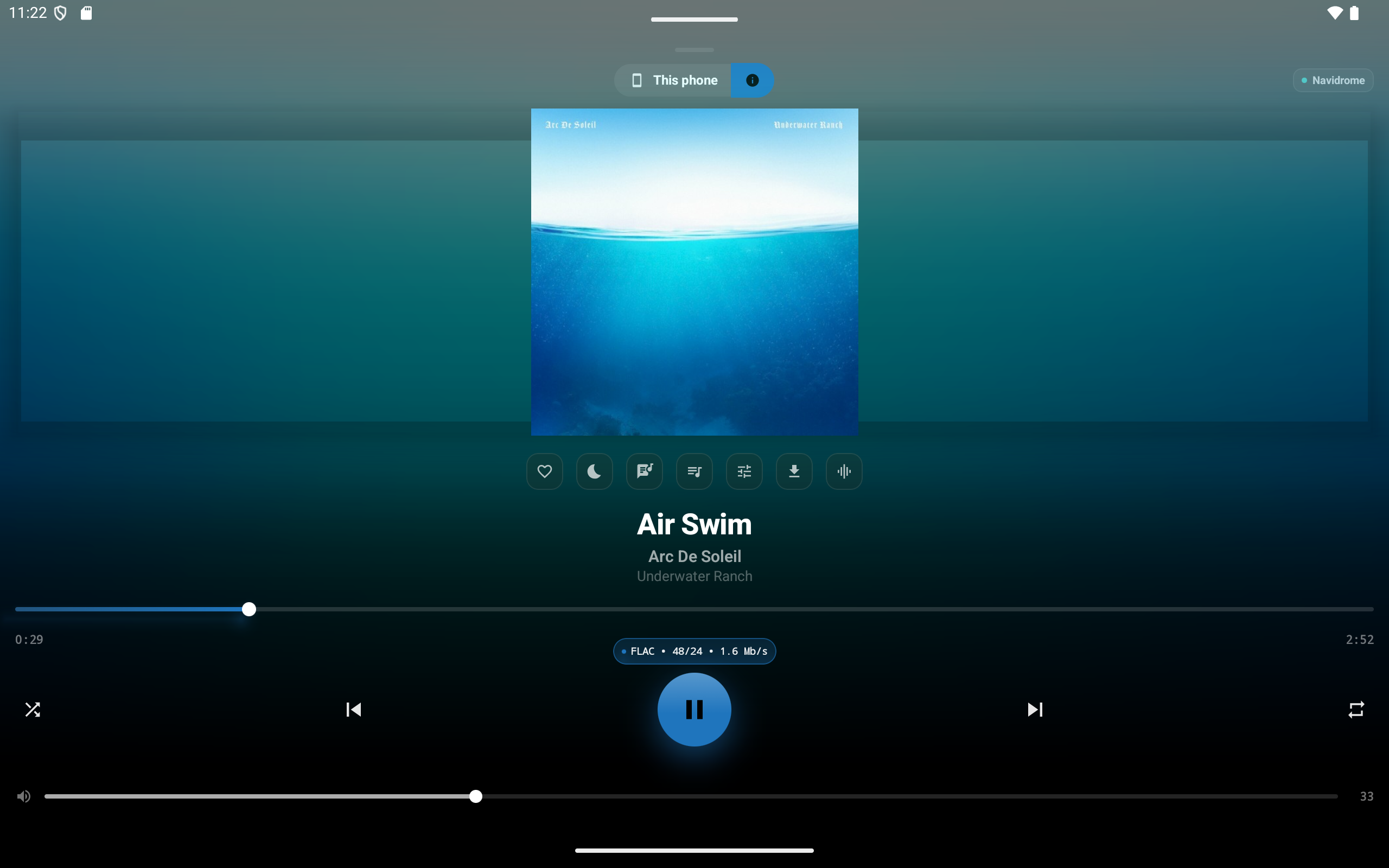 CAMusic Now Playing on a tablet