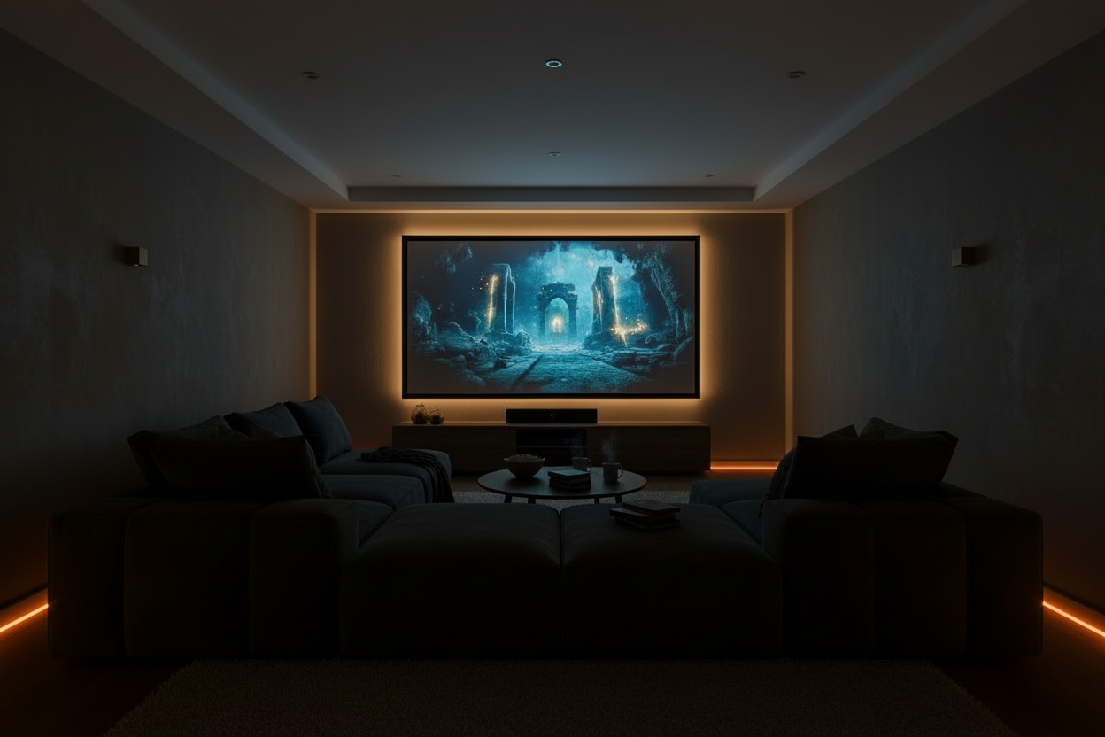 Dim the lights to be cinema style